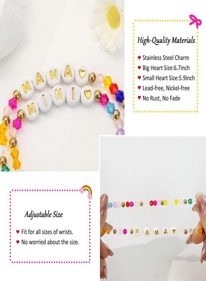 BAYLAY First Day of Preschool Bracelet Gifts - Colorful Beaded Bracelets Mommy and Me Bracelet Back to School Gifts Stuff Supplies Mother and Daughter Bracelets - Image 4